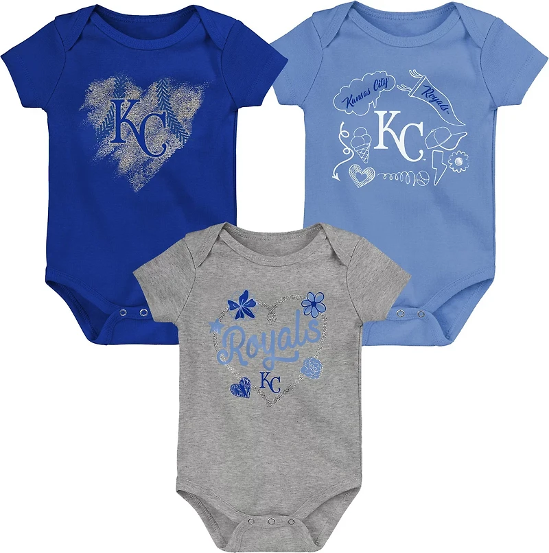 Outerstuff Infants’ Kansas City Royals Batter Up Creeper 3-Pack