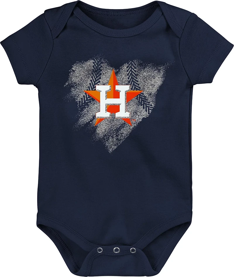 Outerstuff Infant Girls’ Houston Astros Batter Up Creepers 3-Pack