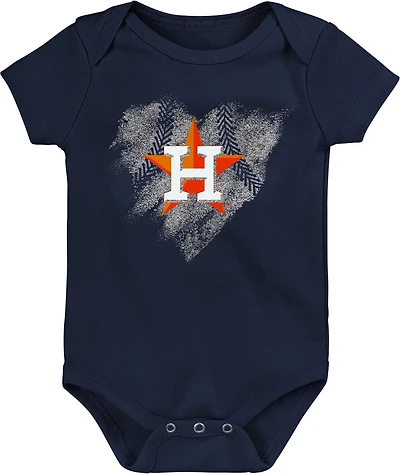 Outerstuff Infant Girls’ Houston Astros Batter Up Creepers 3-Pack