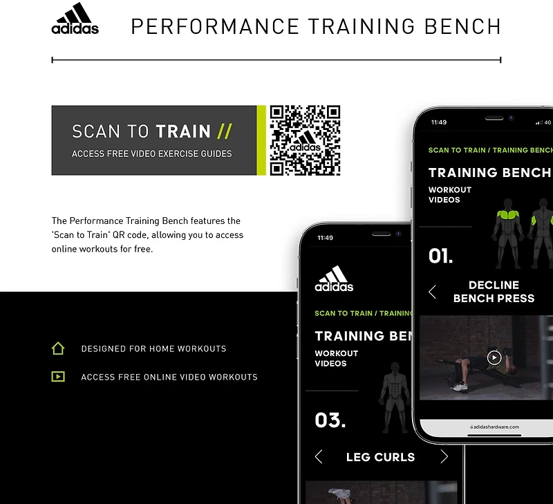 adidas Scan-To-Train Performance Training Bench