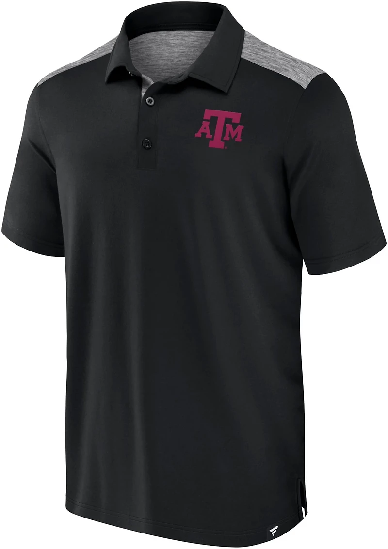 Fanatics Men's Texas A&M University Iconic Blocked Long Shot Polo Shirt