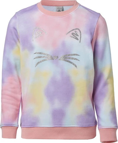 BCG Girls’ Tie-Dye Printed Fleece Crew Sweater
