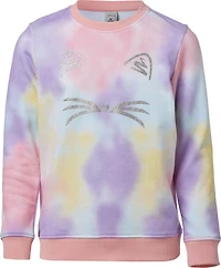 BCG Girls’ Tie-Dye Printed Fleece Crew Sweater