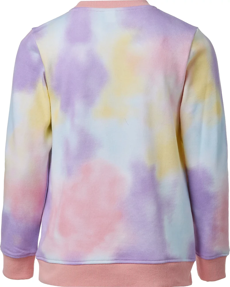 BCG Girls’ Tie-Dye Printed Fleece Crew Sweater