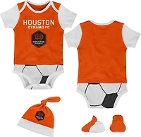 Outerstuff Infants' Houston Dynamo Lil Kicker Creeper Hat And Socks Set