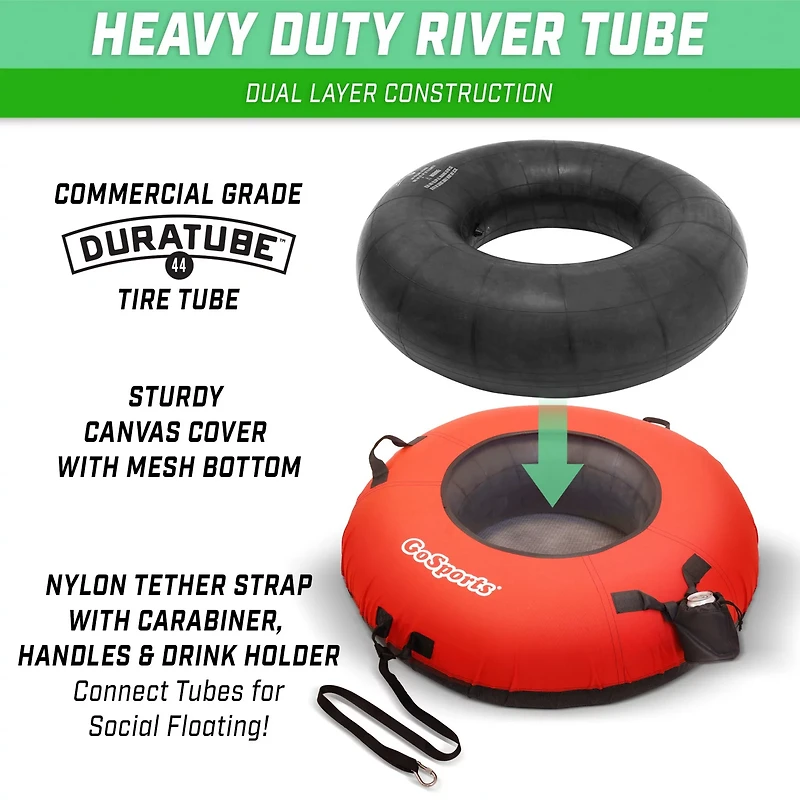 GoSports 44 in Heavy Duty River Tube with Premium Canvas Cover