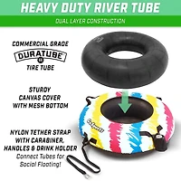 GoSports 44 in Heavy Duty Retro River Tube with Premium Canvas Cover