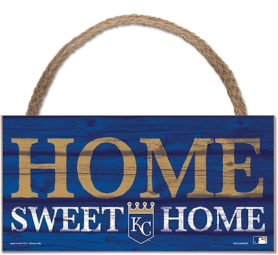 WinCraft Kansas City Royals 5 in x 10 in Home Sweet Home Rope Wood Sign