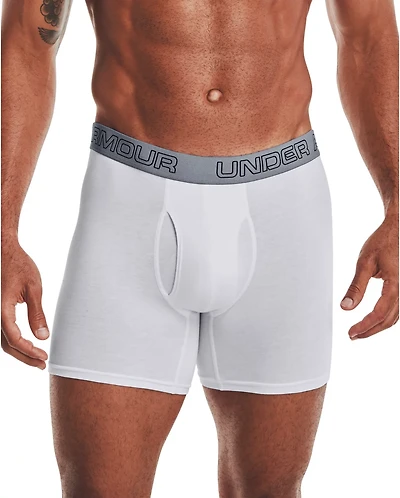 Under Armour Men's Charged Cotton Stretch 6 in Boxerjock Boxer Briefs 3-Pack