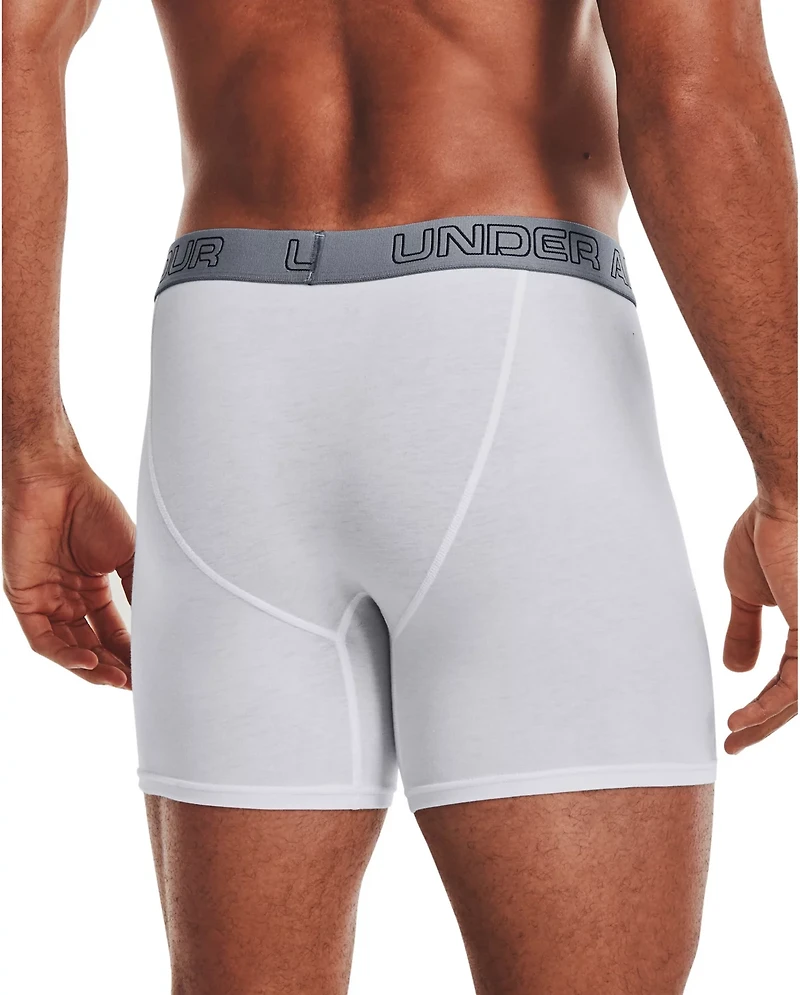 Under Armour Men's Charged Cotton Stretch 6 in Boxerjock Boxer Briefs 3-Pack