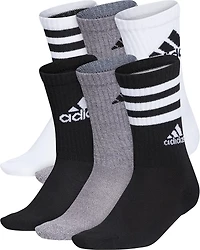adidas Youth Cushion Mixed Crew Socks 6 Pack