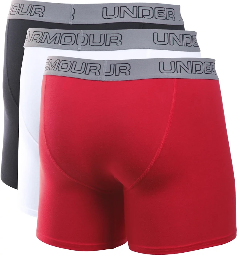 Under Armour Men's Charged Cotton Stretch 6 in Boxerjock Boxer Briefs 3-Pack