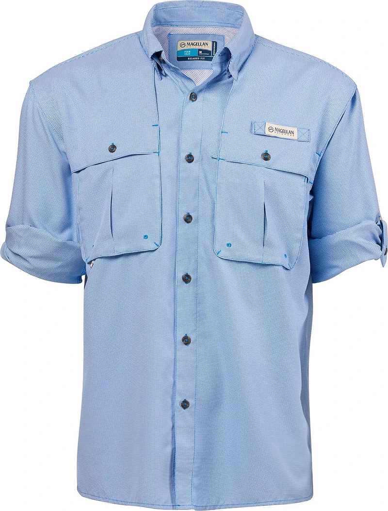 Magellan Outdoors Men's Aransas Pass Mini Check Long Sleeve Fishing Shirt