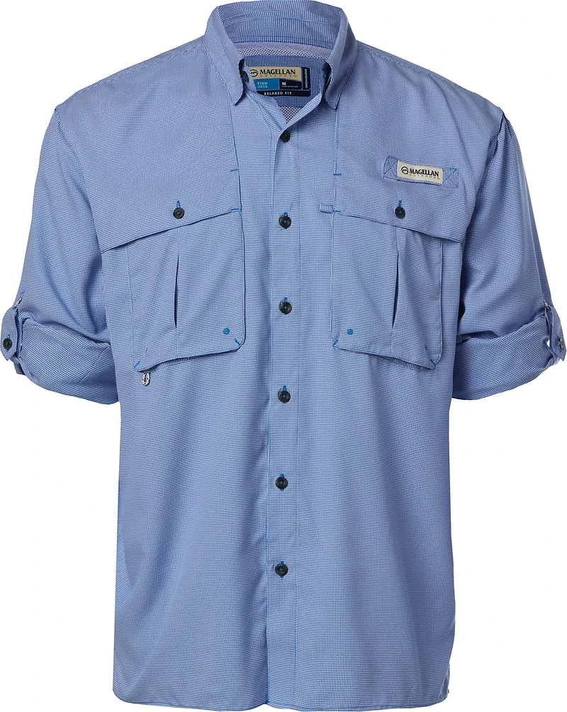 Magellan Outdoors Men's Aransas Pass Mini Check Long Sleeve Fishing Shirt