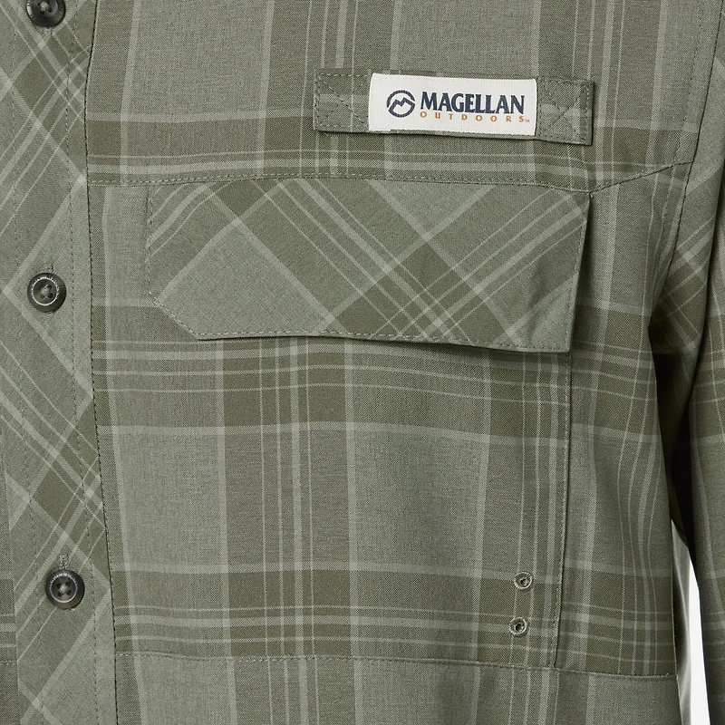 Magellan Outdoors Men's Barton Creek Outdoor Plaid Long Sleeve Shirt