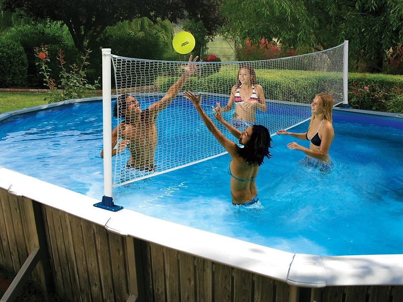 Poolmaster Above-Ground Poolside Basketball/Volleyball Game Combo