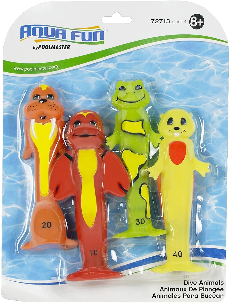 Poolmaster Soft Funny Dive Animals 4-Pack