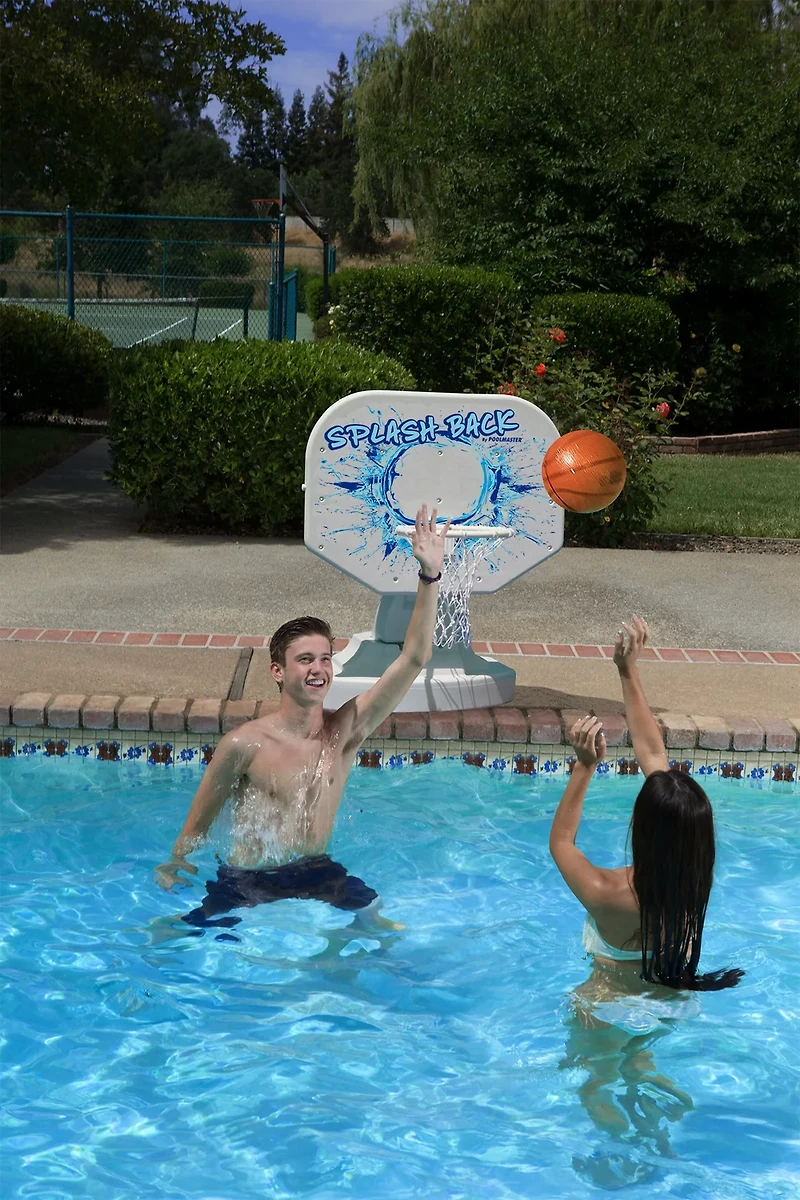 Poolmaster Splashback Poolside Basketball and Volleyball Game Combo