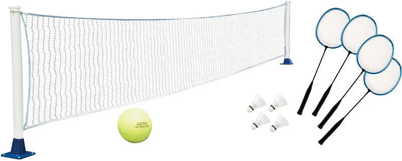 Poolmaster Above-Ground Mounted Poolside Badminton/Volleyball Game Combo