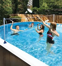 Poolmaster Above-Ground Mounted Poolside Badminton/Volleyball Game Combo