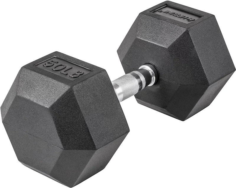 Lifeline Hex 5-120lb Rubber Dumbbell