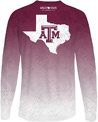 Great State Men's Texas A&M University Knockout State Performance Graphic Long Sleeve T-shirt