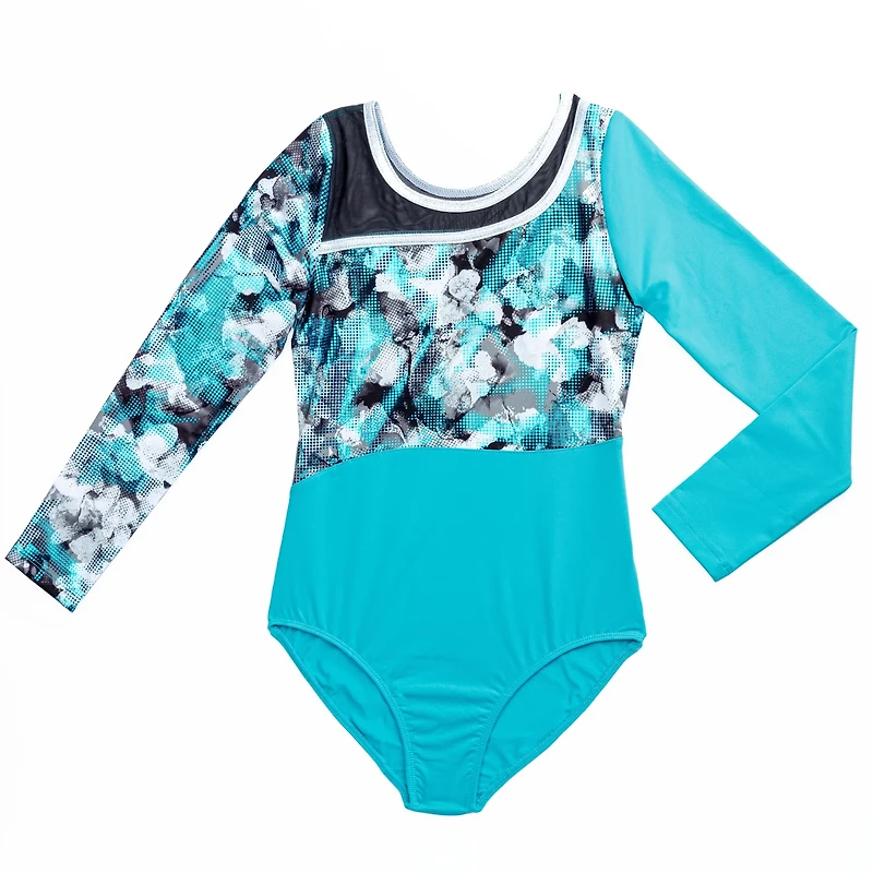 Rainbeau Moves Girls' Printed Long Sleeve Leotard
