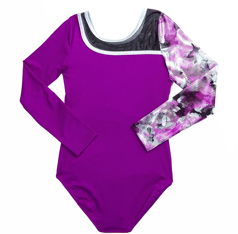 Rainbeau Moves Girls' Printed Long Sleeve Leotard