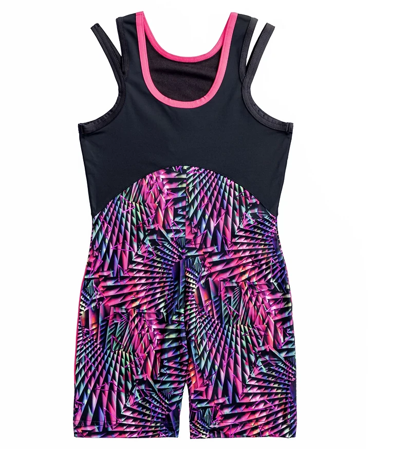 Rainbeau Moves Girls' Printed Biketard