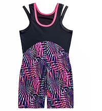 Rainbeau Moves Girls' Printed Biketard