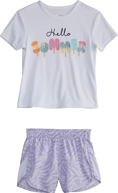 BCG Girls’ Woven Zebra T-shirt and Shorts Set
