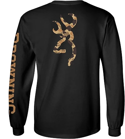 Browning Men’s Duck Camo Buckmark Long Sleeve T-shirt