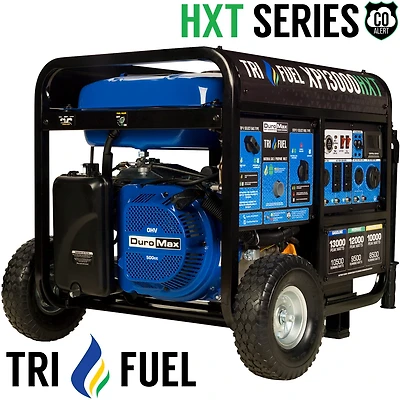 DuroMax 13,000 W 500cc Tri Fuel Portable HXT Generator with CO Alert