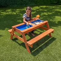 Sportspower Kids Wooden Picnic Table with Sand and Water Play Area