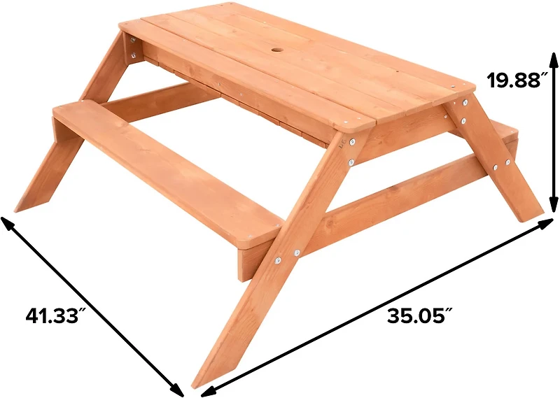 Sportspower Kids Wooden Picnic Table with Sand and Water Play Area