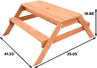 Sportspower Kids Wooden Picnic Table with Sand and Water Play Area