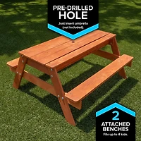 Sportspower Kids Wooden Picnic Table with Sand and Water Play Area