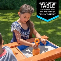 Sportspower Kids Wooden Picnic Table with Sand and Water Play Area