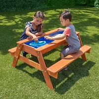 Sportspower Kids Wooden Picnic Table with Sand and Water Play Area