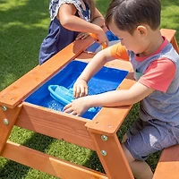 Sportspower Kids Wooden Picnic Table with Sand and Water Play Area