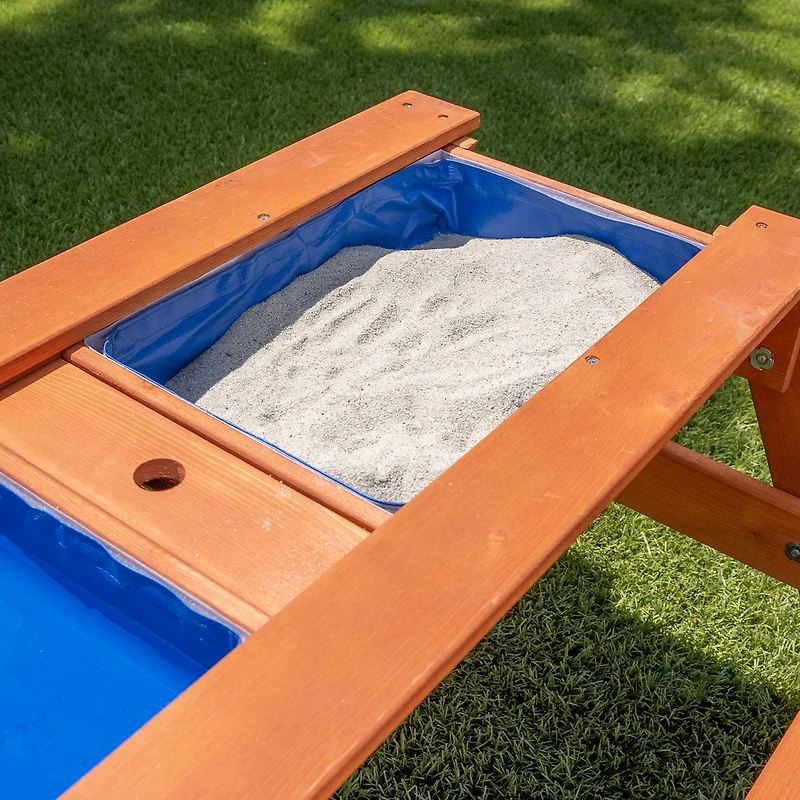 Sportspower Kids Wooden Picnic Table with Sand and Water Play Area