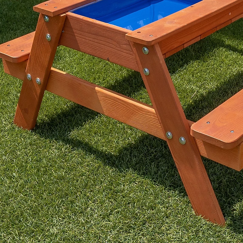Sportspower Kids Wooden Picnic Table with Sand and Water Play Area