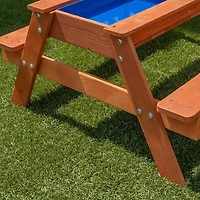 Sportspower Kids Wooden Picnic Table with Sand and Water Play Area