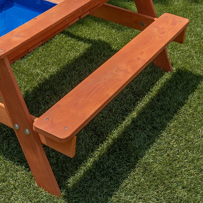 Sportspower Kids Wooden Picnic Table with Sand and Water Play Area