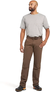 Ariat Men's Rebar M4 Relaxed DuraStretch Made Tough Double Front Stackable Straight Pants