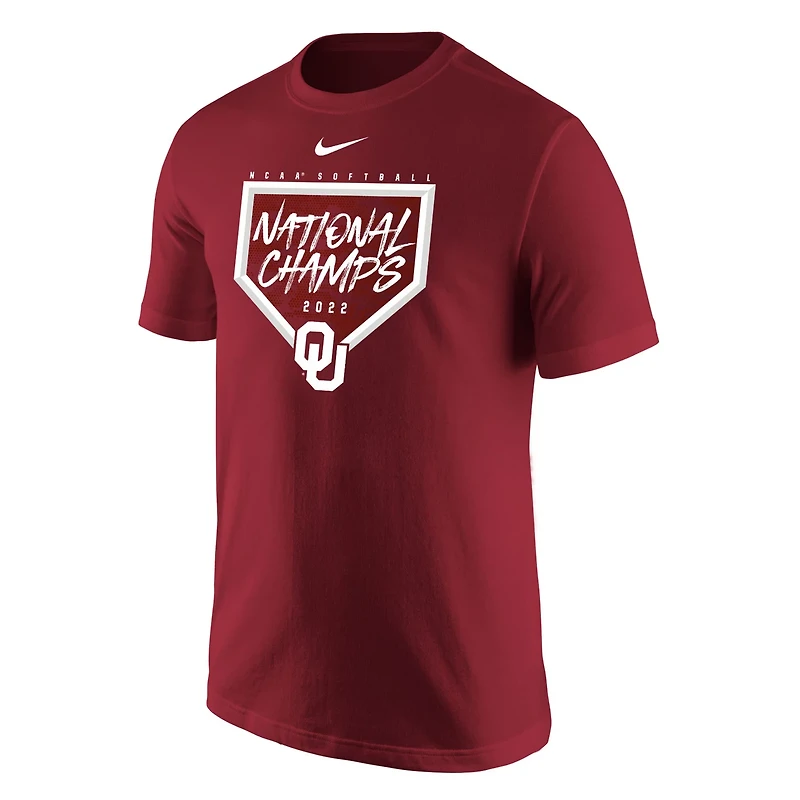 Nike Adults University of Oklahoma 2022 CWS Softball National Champs Short Sleeve T-shirt