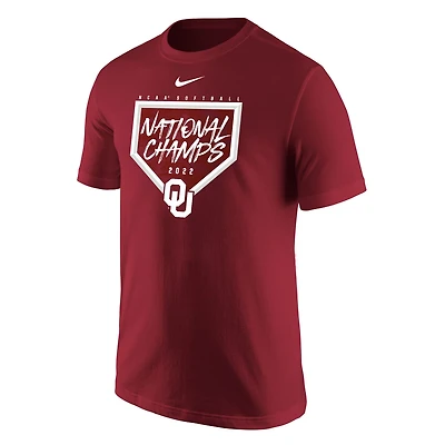 Nike Adults University of Oklahoma 2022 CWS Softball National Champs Short Sleeve T-shirt