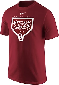 Nike Adults University of Oklahoma 2022 CWS Softball National Champs Short Sleeve T-shirt