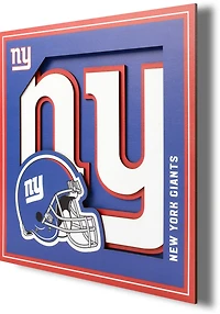YouTheFan New York Giants 3-D Logo Series 12 in x 12 in Wall Art