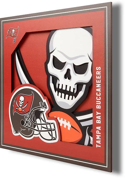 YouTheFan Tampa Bay Buccaneers 3-D Logo Series 12 in x 12 in Wall Art